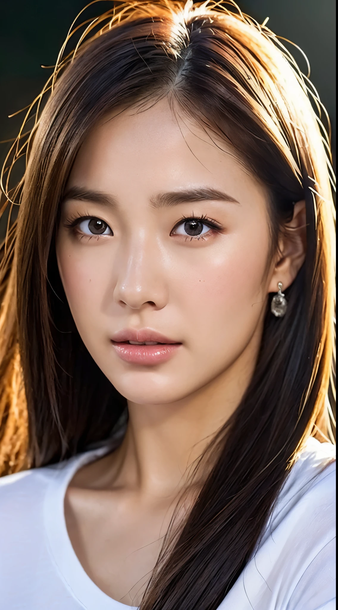 dressed, (photo realistic:1.4), (hyper realistic:1.4), (realistic:1.3),
(smoother lighting:1.05), (increase cinematic lighting quality:0.9), 32K,
1girl,20yo girl, realistic lighting, backlighting, light on face, ray trace, (brightening light:1.2), (Increase quality:1.4),
(best quality real texture skin:1.4), finely detailed eyes, finely detailed face, finely quality eyes,
(joy, blush), (tired and sleepy and satisfied), face closeup, t-shirts,
(Increase body line mood:1.1), (Increase skin texture beauty:1.1)