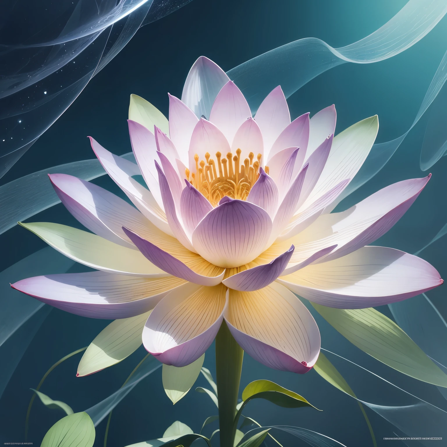 fleur de lotus, super transparent, holy light, beautiful spectrum light, Brillant petals, sparkling, transparent light droplets, reflected light, Brillant, light flowing in, Optique, portrait, silhouette, Sharpness, magique, complexe, hyper realistic, fantaisie, composition, light, Station artistique tendance, perle, Saint patron Nuage de vapeur d’argent, famille érodée de rayons environnants, 8K, real air 23v4 uplight