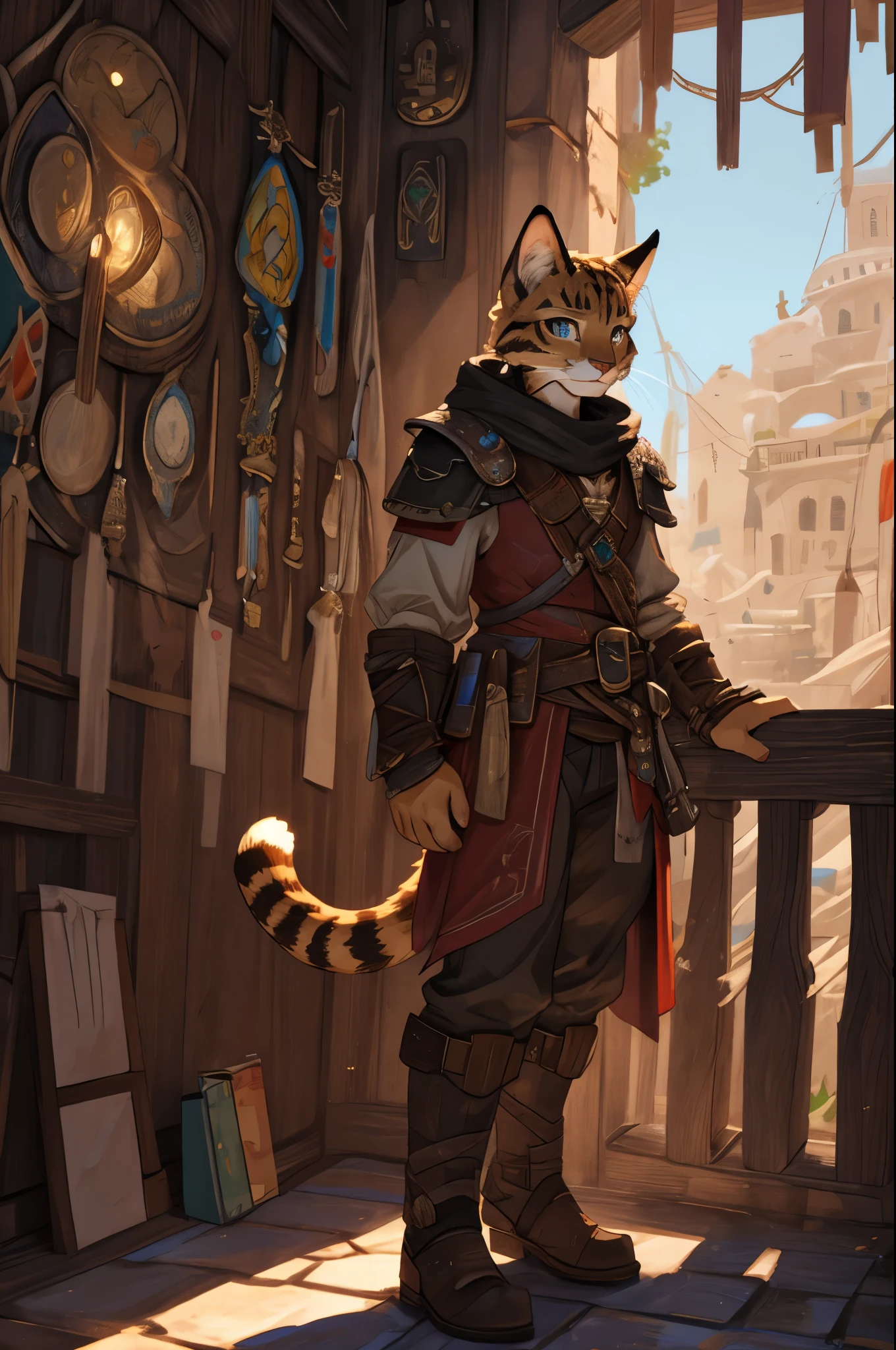 (8k, RAW photo, best quality, masterpiece), 1girl,young tiny girl, a detailed character portrait, clearly worked out detail, (Tabaxi, khajiit), (rogue, thief, bandit), fantasy hobo ripped clothes, rpg, dnd, lithe, intricate, cinematic, natural lighting, anime, MAPPA style, raytracing, detailed face, high resolution, (ultra detailed)