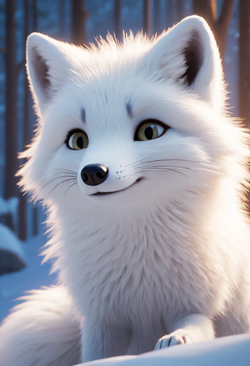 white arctic fox by Zootopia, best quality, masterpiece, 8k