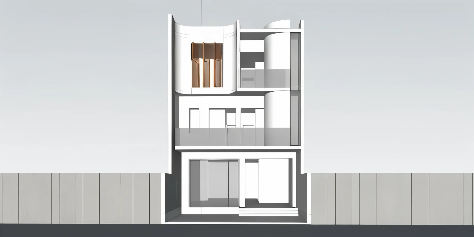 3D, 3D perspective, 3D rendering, exterior perspective, modern architecture, modern minimalist style, good image quality, realism, material properties, realistic lighting, harmony, bright sky Good lighting, contrast, mirror reflection, green trees on both sides of the building