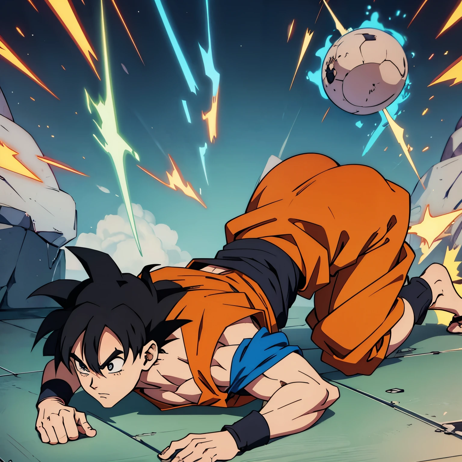 Goku Bending down, sticking your butt up to pick up something on the floor