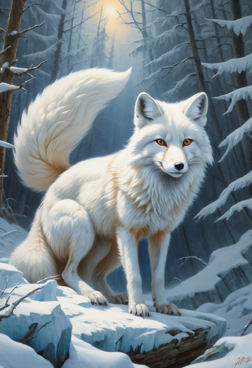 white arctic fox by Zootopia, best quality, masterpiece, official art, Professional, 8k