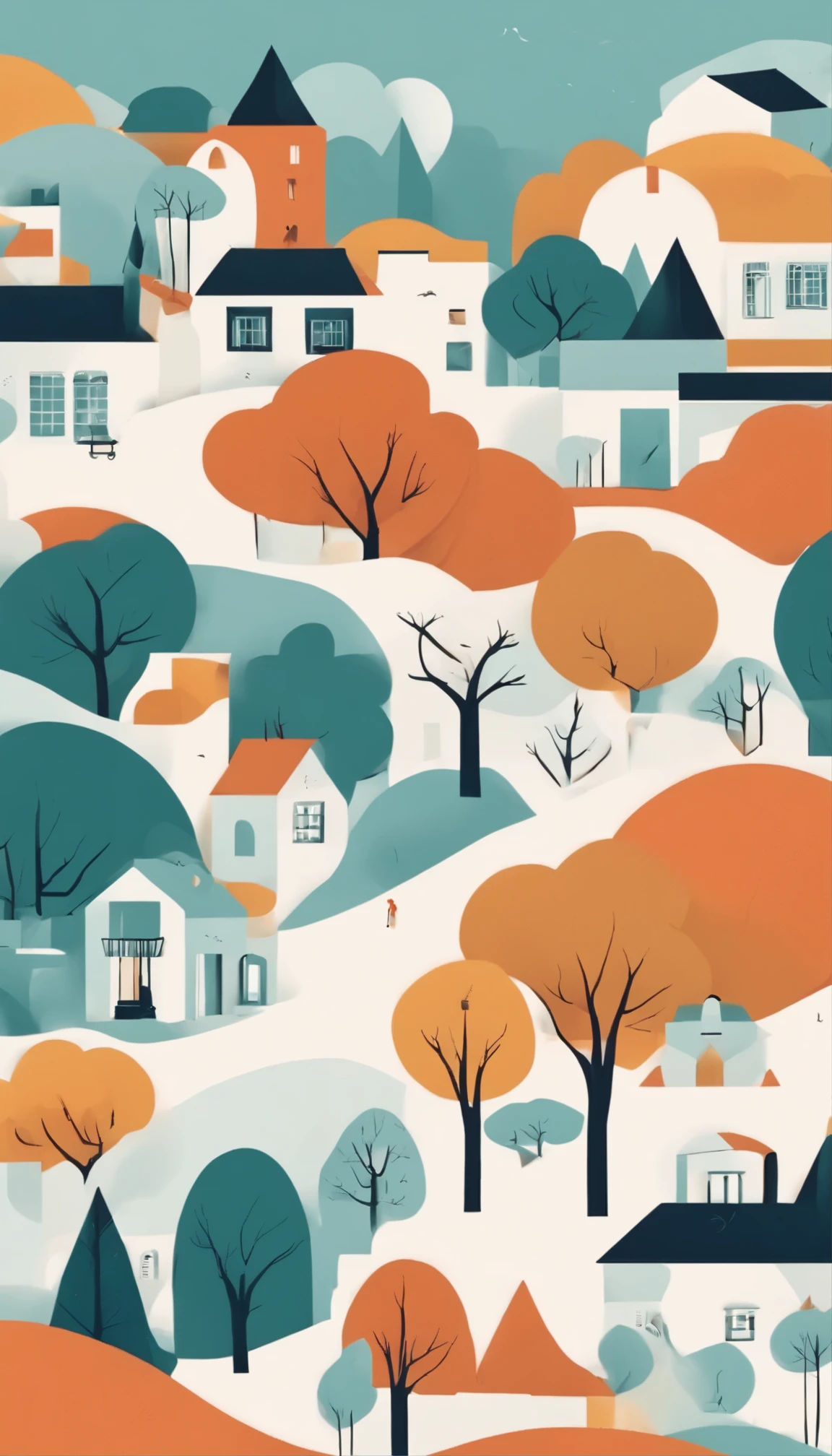 Narrativa minimalista: Create vector graphics that use minimalist design techniques to convey narratives or tell stories with clean lines., Formas simples, and careful composition.