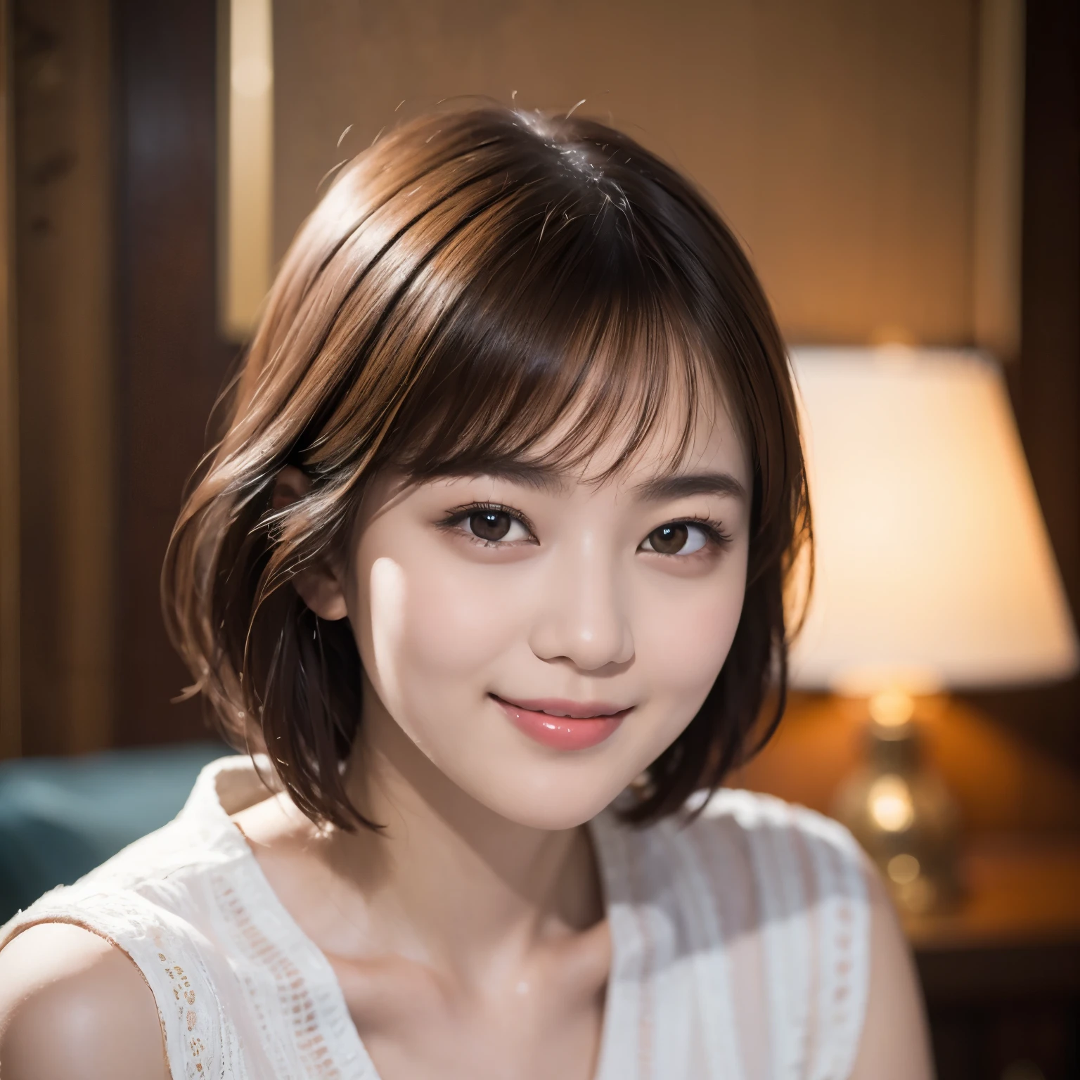 170
Shorthair, a 20 yo woman, gentle smile, Abstract
