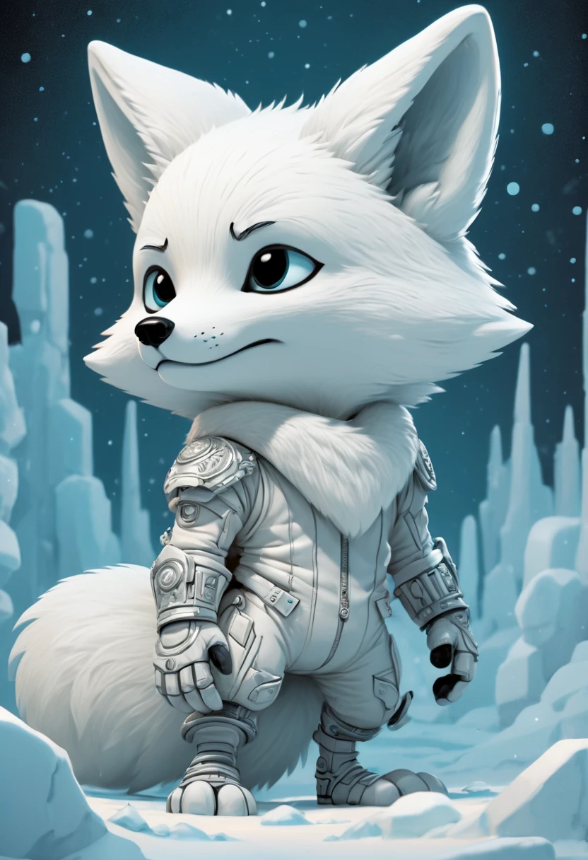 white arctic fox by Zootopia, best quality, masterpiece, official art, Professional, 8k