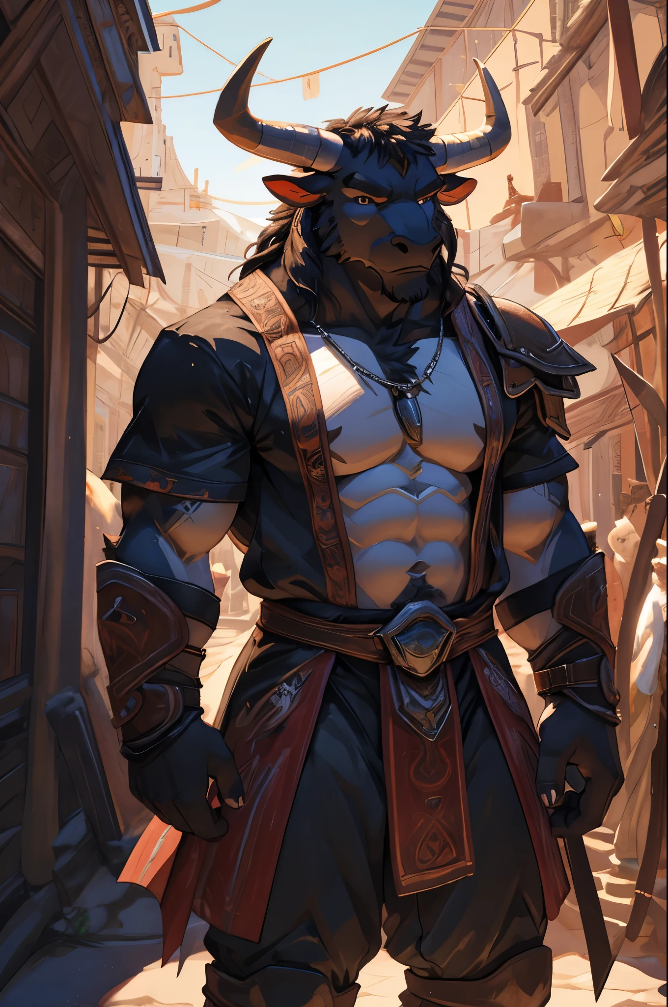 (8k, RAW photo, best quality, masterpiece), (1girl:1.5), a detailed character portrait, clearly worked out detail, (taurus, minotaur), (warrior, barbarian), ((muscular)), fantasy hobo ripped clothes, rpg, dnd, lithe, intricate, cinematic, natural lighting, anime, MAPPA style, raytracing, detailed face, high resolution, (ultra detailed)