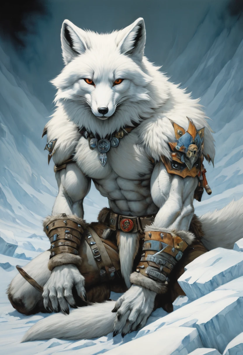 white arctic fox by Zootopia, best quality, masterpiece, official art, Professional, 8k