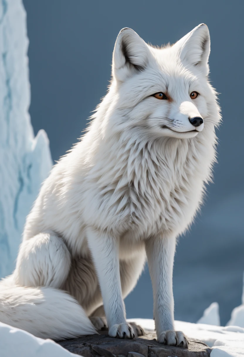 white arctic fox by Zootopia, best quality, masterpiece, official art, Professional, 8k