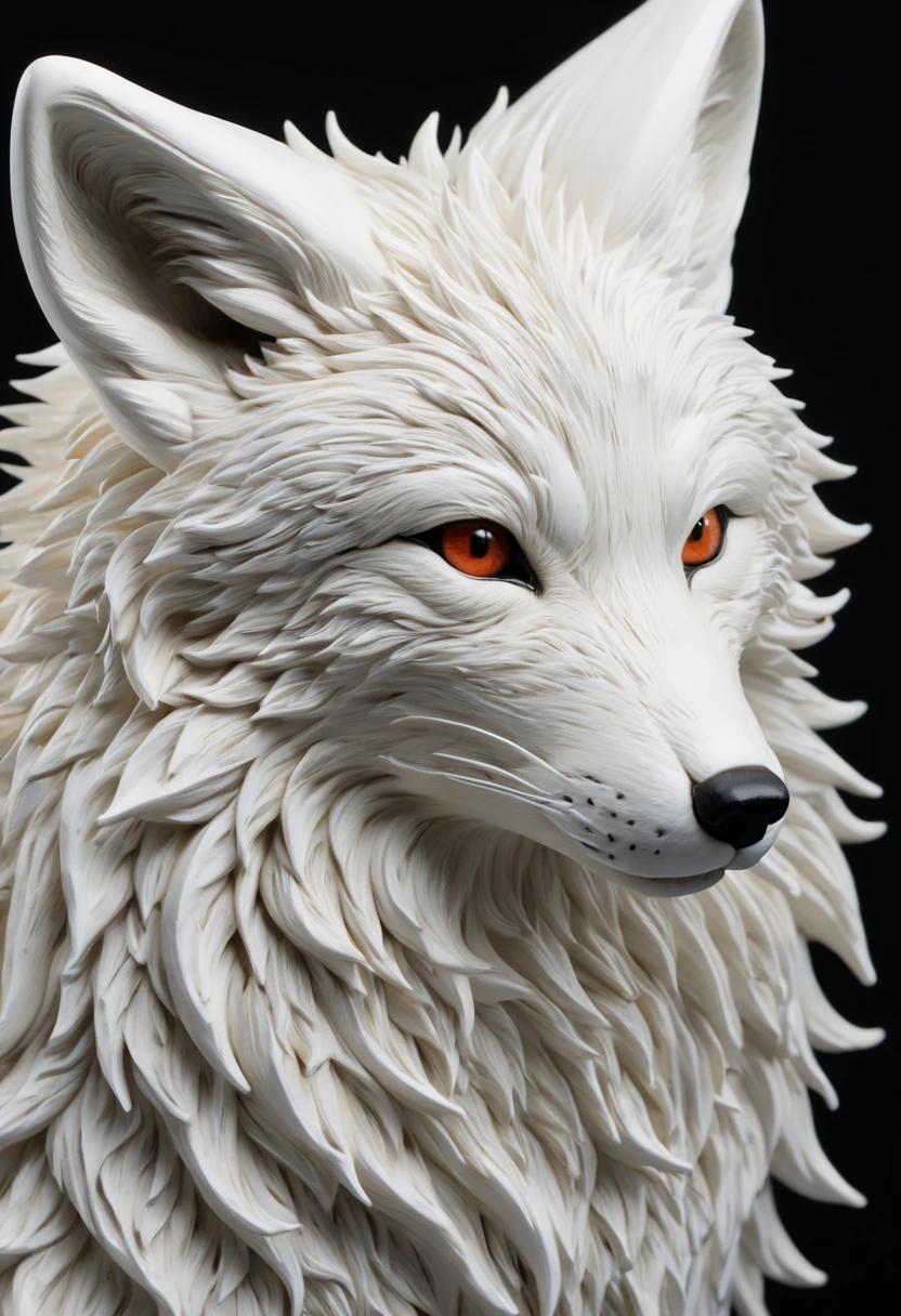 white fox by Eyvind Earle, arctic, best quality, masterpiece, Representative work, official art, Professional, Ultra intricate detailed, 8k
