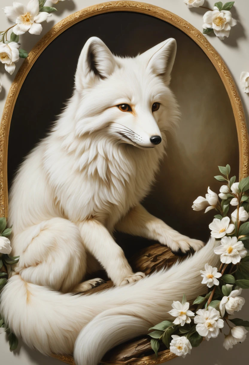 white fox by James Gilleard, arctic, best quality, masterpiece, Representative work, official art, Professional, Ultra intricate detailed, 8k