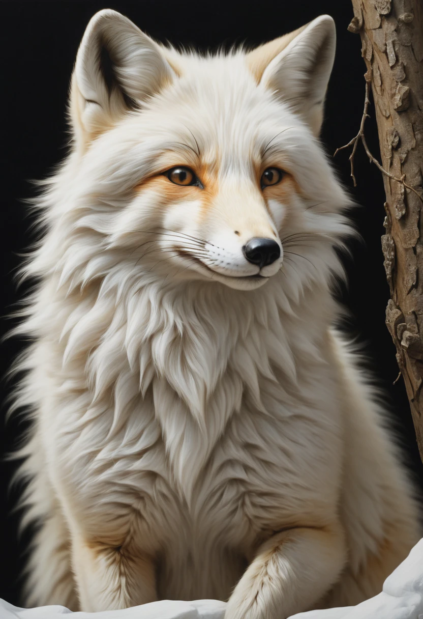 white fox by Raphaelle Peale, arctic, best quality, masterpiece, Representative work, official art, Professional, Ultra intricate detailed, 8k