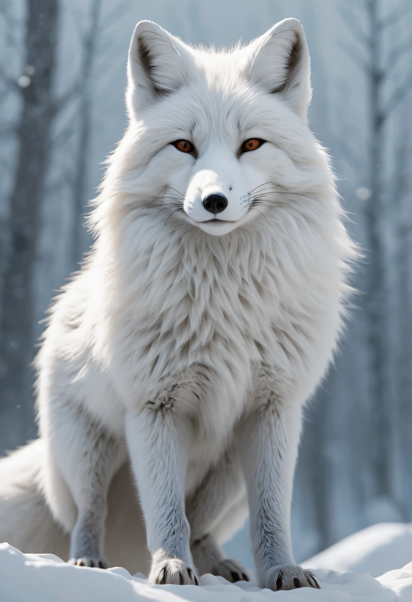 white fox, arctic, best quality, masterpiece, Representative work, official art, Professional, Ultra intricate detailed, 8k, by Jongje Park, Hyunseok Yun, SIU, Jeho Son, Kwangsu Lee