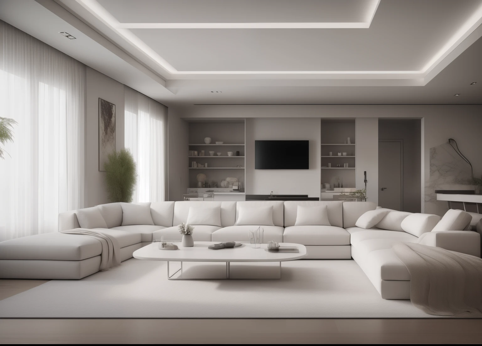 (masterpiece),(high quality), best quality, real,(realistic), super detailed, (full detail),(4k),8k,interior,Living room,white