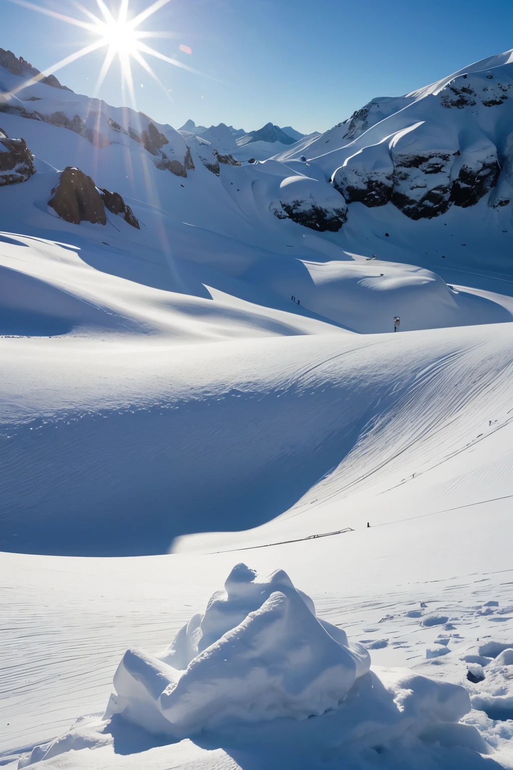 el aire levanta la nieve del suelo y forma una ventisca.