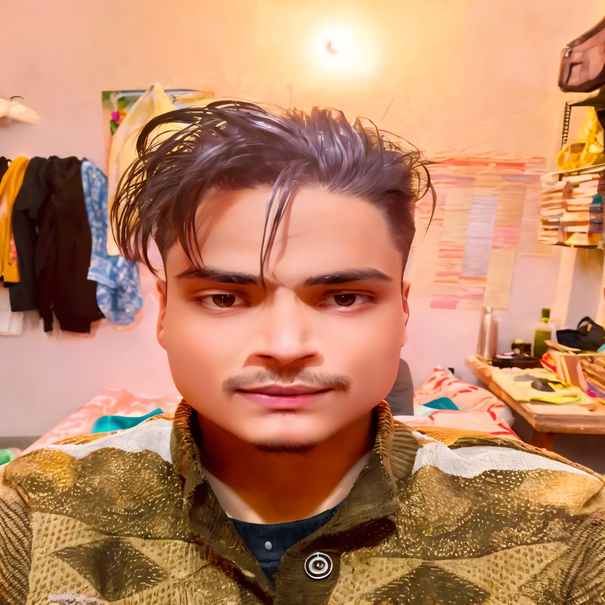 Silver eye shved beared stylish hair