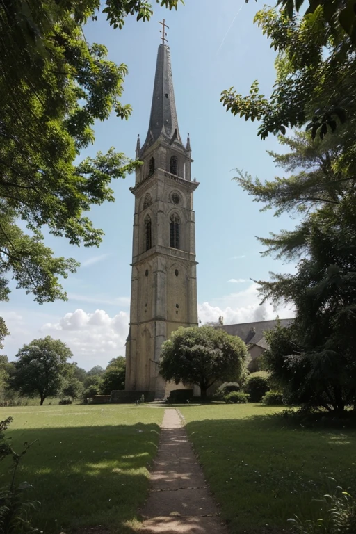 A imagem enviada mostra uma torre de igreja no meio de uma floresta. The tower is made of stone and has an old, worn appearance. The forest around the tower is dense and green, with tall trees and leafy canopies. The sky above the forest is blue and clear, com algumas nuvens brancas no horizonte.
Em primeiro plano, we can see a narrow path that leads to the church tower. The trail is covered in grass and leaves, and there are some rocks and tree roots that stick out of the ground. Ao lado da trilha, there are a variety of plants and flowers, incluindo samambaias, musgo, forest lilies and mushrooms.
Ao fundo, we can see the forest stretching as far as the eye can see. The trees are tall and dense, com copas que bloqueiam a maior parte da luz solar. The air in the forest is moist and fresh, and there is a faint smell of wet earth.
The church tower is the focal point of the image. She is tall and imposing, with an ancient and mysterious appearance. The tower is made of stone and has a faded gray color.. There are some cracks and stains on the stone, which suggests the tower has been there for a long time.
The church tower is surrounded by tall trees, que a protegem dos elementos. Treetops cover the tower, criando um efeito de sombra e luz. A torre parece estar escondida na floresta, as if it were a long kept secret.
The image is made up of a series of elements that create a feeling of peace and tranquility.. The forest is dense and green, The sky is blue and clear, and the church tower is ancient and mysterious. All of these elements combine to create an image that is beautiful and serene..
Here are some additional details that can be seen in the image:
The church tower has a wooden door that is ajar.
There is a small window in the church tower, com uma luz fraca vindo de dentro.
There is a stone path that leads from the trail to the church tower door..
There are some vines growing along the walls of the church tower.
There's a bird flying in the sky above the tower