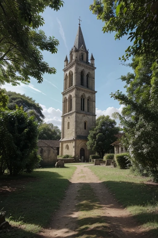 A imagem enviada mostra uma torre de igreja no meio de uma floresta. The tower is made of stone and has an old, worn appearance. The forest around the tower is dense and green, with tall trees and leafy canopies. The sky above the forest is blue and clear, com algumas nuvens brancas no horizonte.
Em primeiro plano, we can see a narrow path that leads to the church tower. The trail is covered in grass and leaves, and there are some rocks and tree roots that stick out of the ground. Ao lado da trilha, there are a variety of plants and flowers, incluindo samambaias, musgo, forest lilies and mushrooms.
Ao fundo, we can see the forest stretching as far as the eye can see. The trees are tall and dense, com copas que bloqueiam a maior parte da luz solar. The air in the forest is moist and fresh, and there is a faint smell of wet earth.
The church tower is the focal point of the image. She is tall and imposing, with an ancient and mysterious appearance. The tower is made of stone and has a faded gray color.. There are some cracks and stains on the stone, which suggests the tower has been there for a long time.
The church tower is surrounded by tall trees, que a protegem dos elementos. Treetops cover the tower, criando um efeito de sombra e luz. A torre parece estar escondida na floresta, as if it were a long kept secret.
The image is made up of a series of elements that create a feeling of peace and tranquility.. The forest is dense and green, The sky is blue and clear, and the church tower is ancient and mysterious. All of these elements combine to create an image that is beautiful and serene..
Here are some additional details that can be seen in the image:
The church tower has a wooden door that is ajar.
There is a small window in the church tower, com uma luz fraca vindo de dentro.
There is a stone path that leads from the trail to the church tower door..
There are some vines growing along the walls of the church tower.
There's a bird flying in the sky above the tower