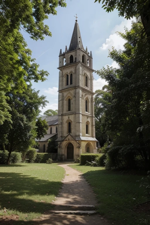 A imagem enviada mostra uma torre de igreja no meio de uma floresta. The tower is made of stone and has an old, worn appearance. The forest around the tower is dense and green, with tall trees and leafy canopies. The sky above the forest is blue and clear, com algumas nuvens brancas no horizonte.
Em primeiro plano, we can see a narrow path that leads to the church tower. The trail is covered in grass and leaves, and there are some rocks and tree roots that stick out of the ground. Ao lado da trilha, there are a variety of plants and flowers, incluindo samambaias, musgo, forest lilies and mushrooms.
Ao fundo, we can see the forest stretching as far as the eye can see. The trees are tall and dense, com copas que bloqueiam a maior parte da luz solar. The air in the forest is moist and fresh, and there is a faint smell of wet earth.
The church tower is the focal point of the image. She is tall and imposing, with an ancient and mysterious appearance. The tower is made of stone and has a faded gray color.. There are some cracks and stains on the stone, which suggests the tower has been there for a long time.
The church tower is surrounded by tall trees, que a protegem dos elementos. Treetops cover the tower, criando um efeito de sombra e luz. A torre parece estar escondida na floresta, as if it were a long kept secret.
The image is made up of a series of elements that create a feeling of peace and tranquility.. The forest is dense and green, The sky is blue and clear, and the church tower is ancient and mysterious. All of these elements combine to create an image that is beautiful and serene..
Here are some additional details that can be seen in the image:
The church tower has a wooden door that is ajar.
There is a small window in the church tower, com uma luz fraca vindo de dentro.
There is a stone path that leads from the trail to the church tower door..
There are some vines growing along the walls of the church tower.
There's a bird flying in the sky above the tower