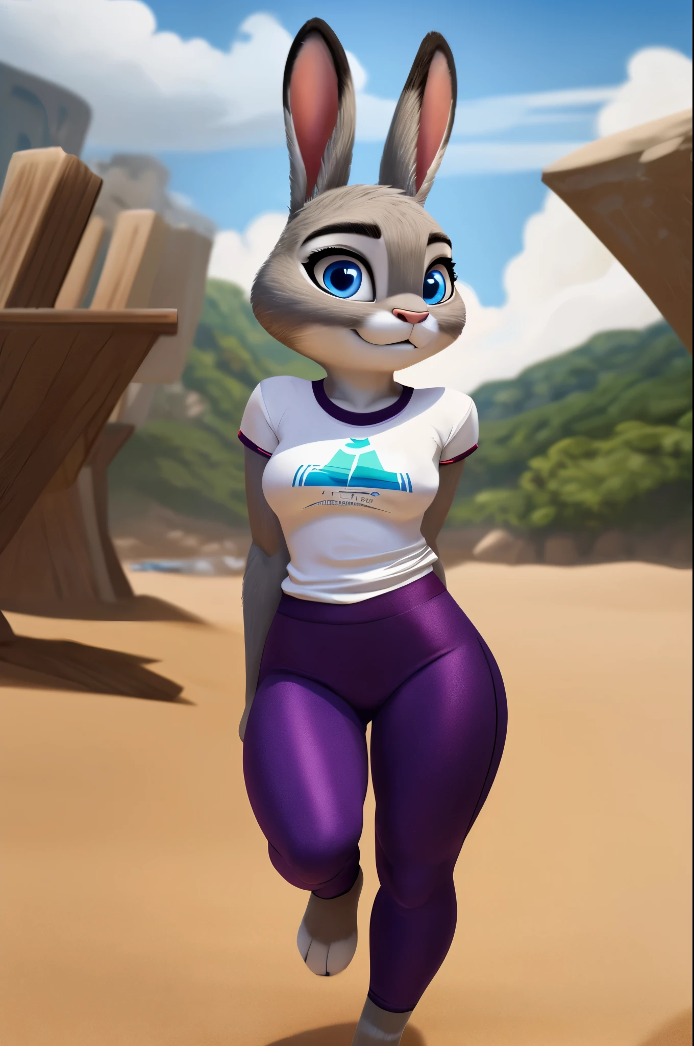 judy hopps,swimsuit,High-quality graphics and realistic skin details.,playa