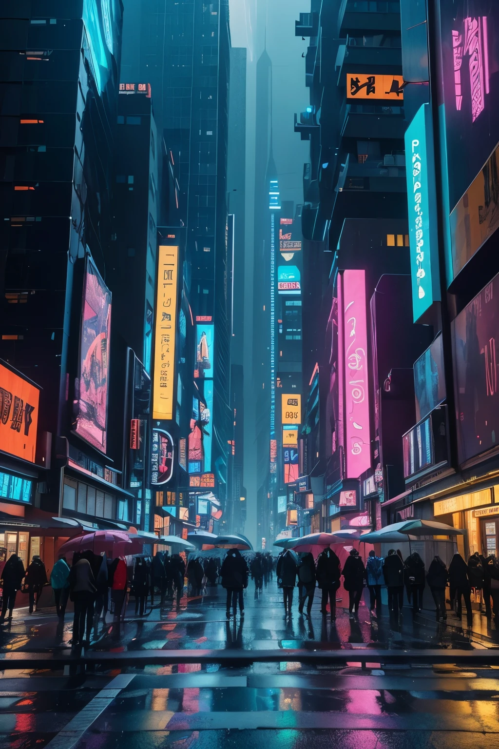 Stable Diffusion prompt:

A cyberpunk-styled street view with low buildings, large illuminated skyscrapers, and neon lights. (best quality, 4k, highres, masterpiece:1.2), ultra-detailed, (realistic, photorealistic, photo-realistic:1.37), HDR, UHD, studio lighting, ultra-fine painting, sharp focus, physically-based rendering, extreme detail description, professional, vivid colors, bokeh, cyberpunk, cityscape, urban, futuristic, technology, night scene, bustling streets, crowded, flying vehicles, holographic advertisements, metropolitan, advanced architecture, bustling pedestrians, rain-soaked pavements.

Notice：This prompt is only used to describe images，No need to include any explanation or additional instructions。