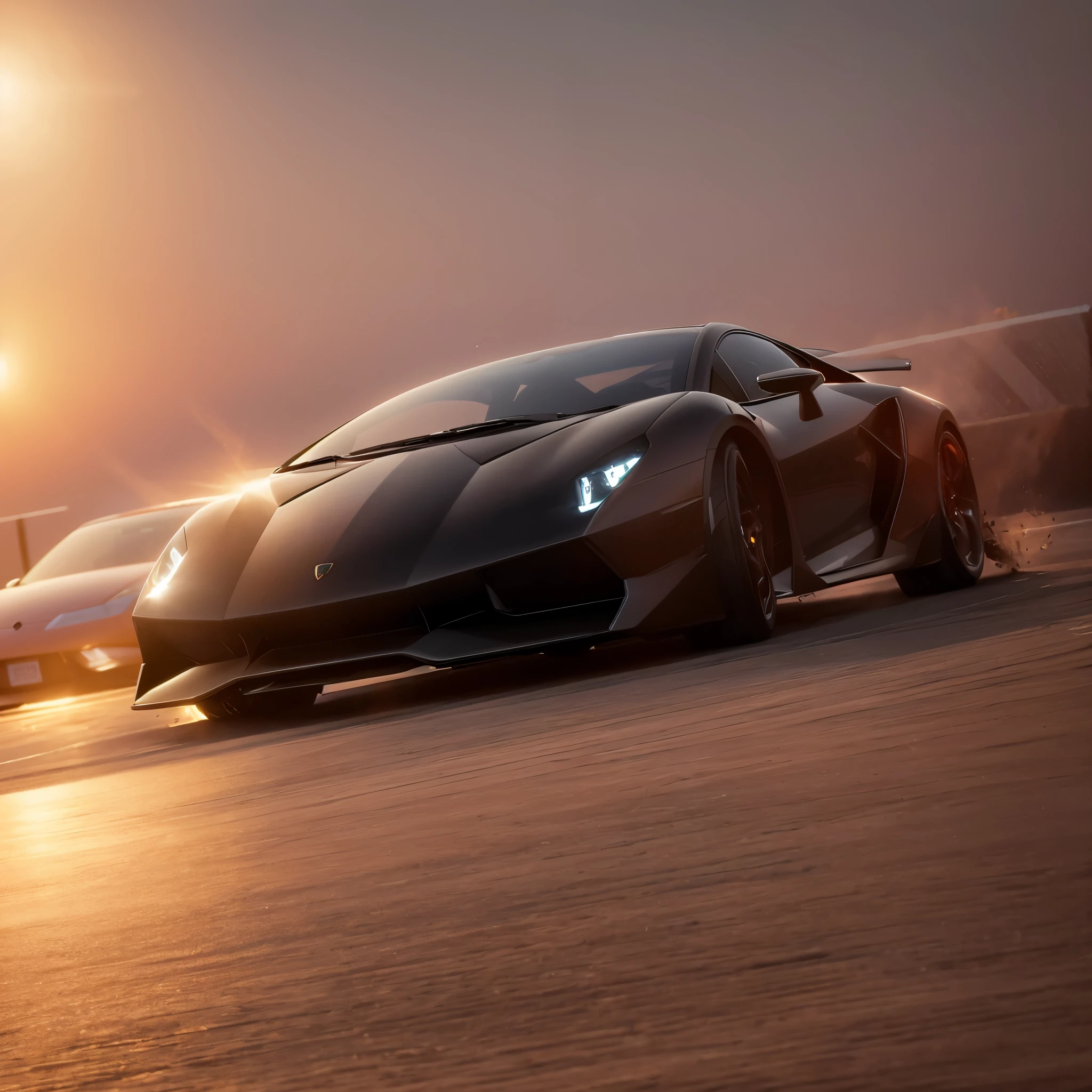 Lamborghini color black (hiperrealisme:1.1),(detail:1.2)8k,bokeh