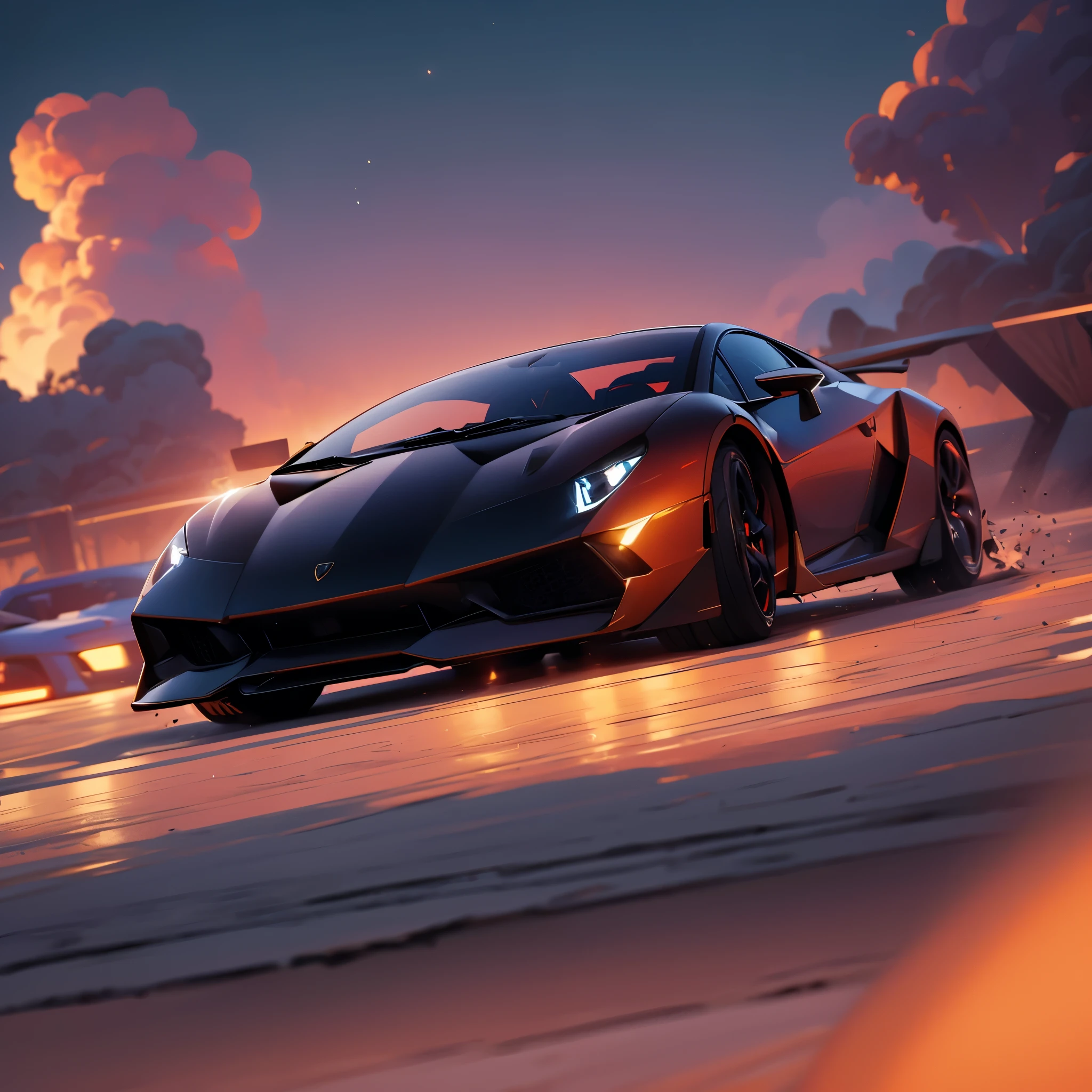 Lamborghini color black (hiperrealisme:1.1),(detail:1.2)8k,bokeh