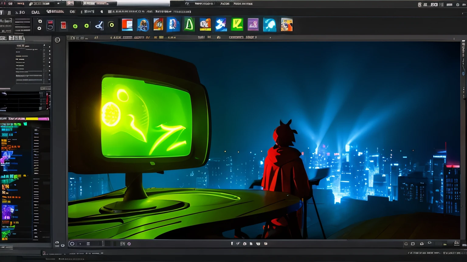 neon dark giant cartoon makers studio