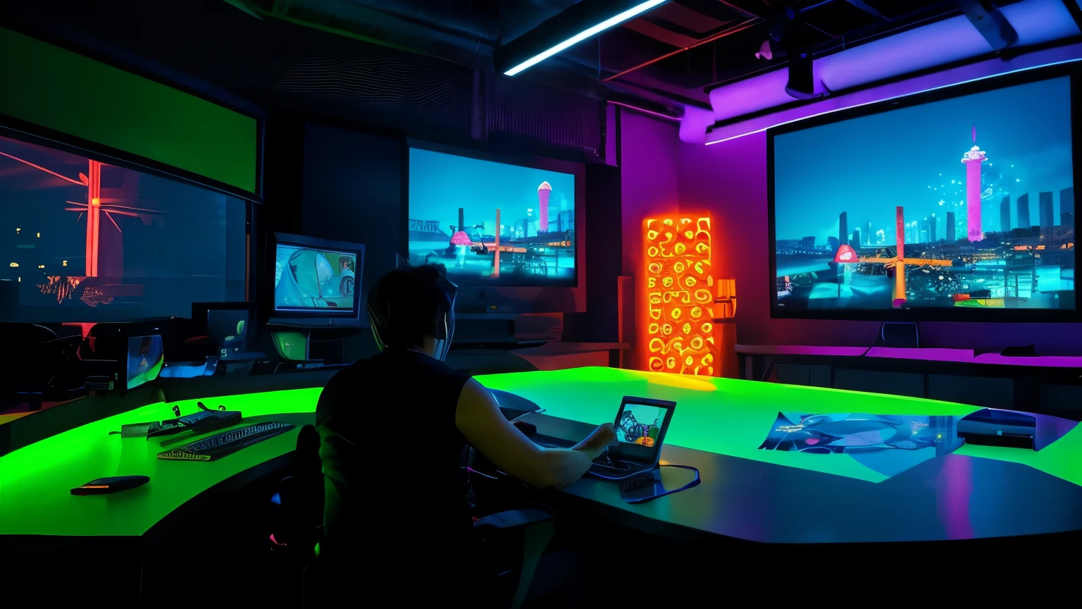 neon dark giant cartoon makers studio