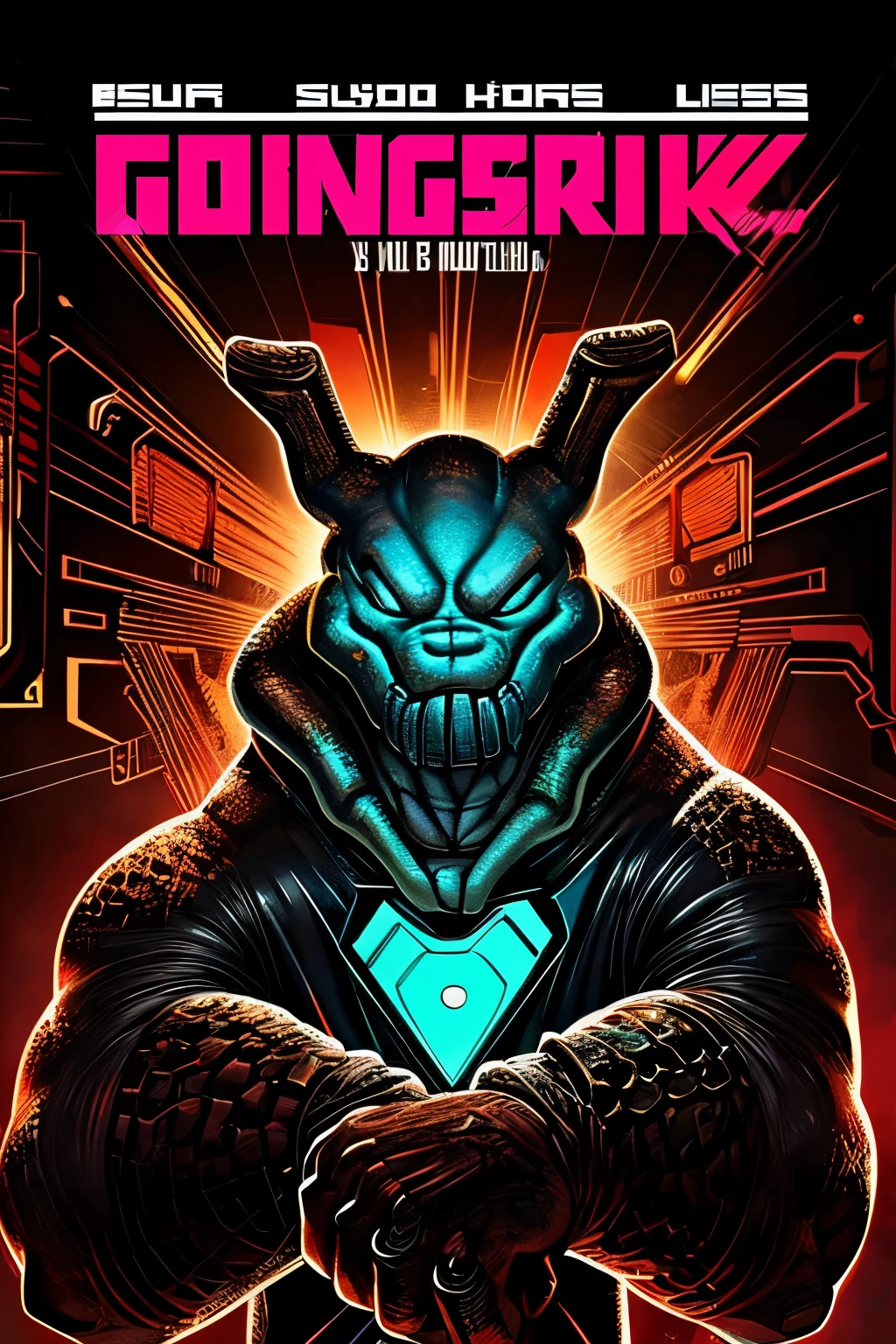 Behold the captivating cover of a Marvel Comics issue featuring The Thing, sporting a blue shirt. In this full body illustration, The Thing's dark beige and brown textures are prominent, showcasing his bulbous, pile-like form that embodies the essence of salvagepunk. The Thing's pensive demeanor conveys a sense of daze-core introspection, as if lost in thought. The background radiates with a salvagepunk ambiance, filled with intricate machinery and rusted metal textures, illuminated by the warm, incandescent glow of lamps and neon lights. The dynamic contrast of shadows and highlights
