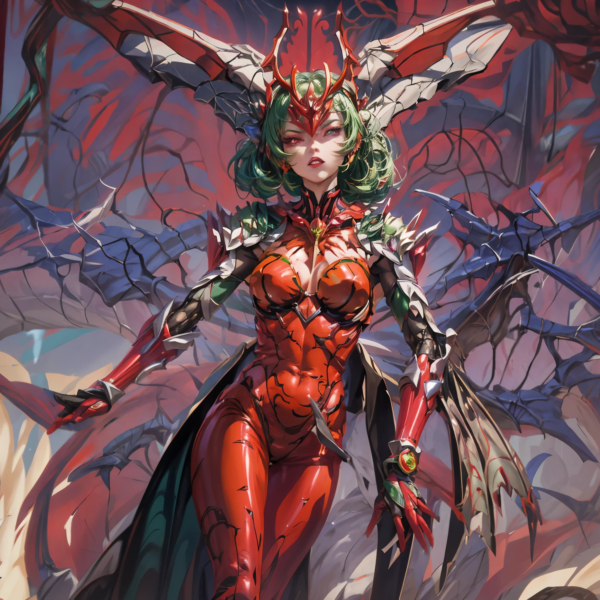 imagem arafada de um demon com olhos vermelhos e rosto de demon, with bright red eyes, Demon Lord, demon, He got me intricado, blood moon tentacles!!, demon rainha de chifres brancos, governante dos demons, with bright red eyes, dark yandere gapmoe, o ex-rei demon, garota anime demon, pose do mal