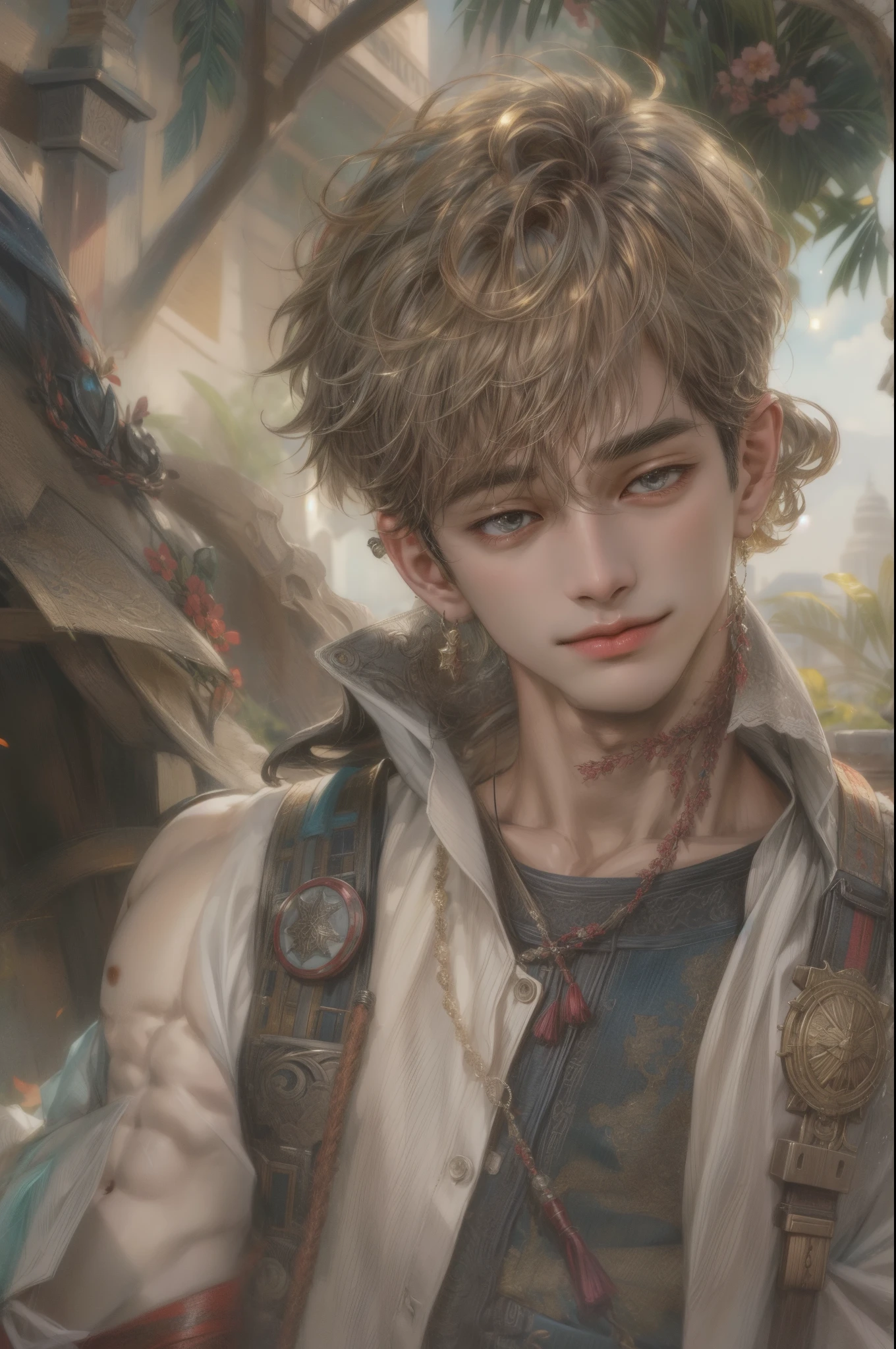 masterpiece, best quality, half body shot of a boy, young handsome boy, character from Marvel, intricate face details, handsome face, detailed scenery bg