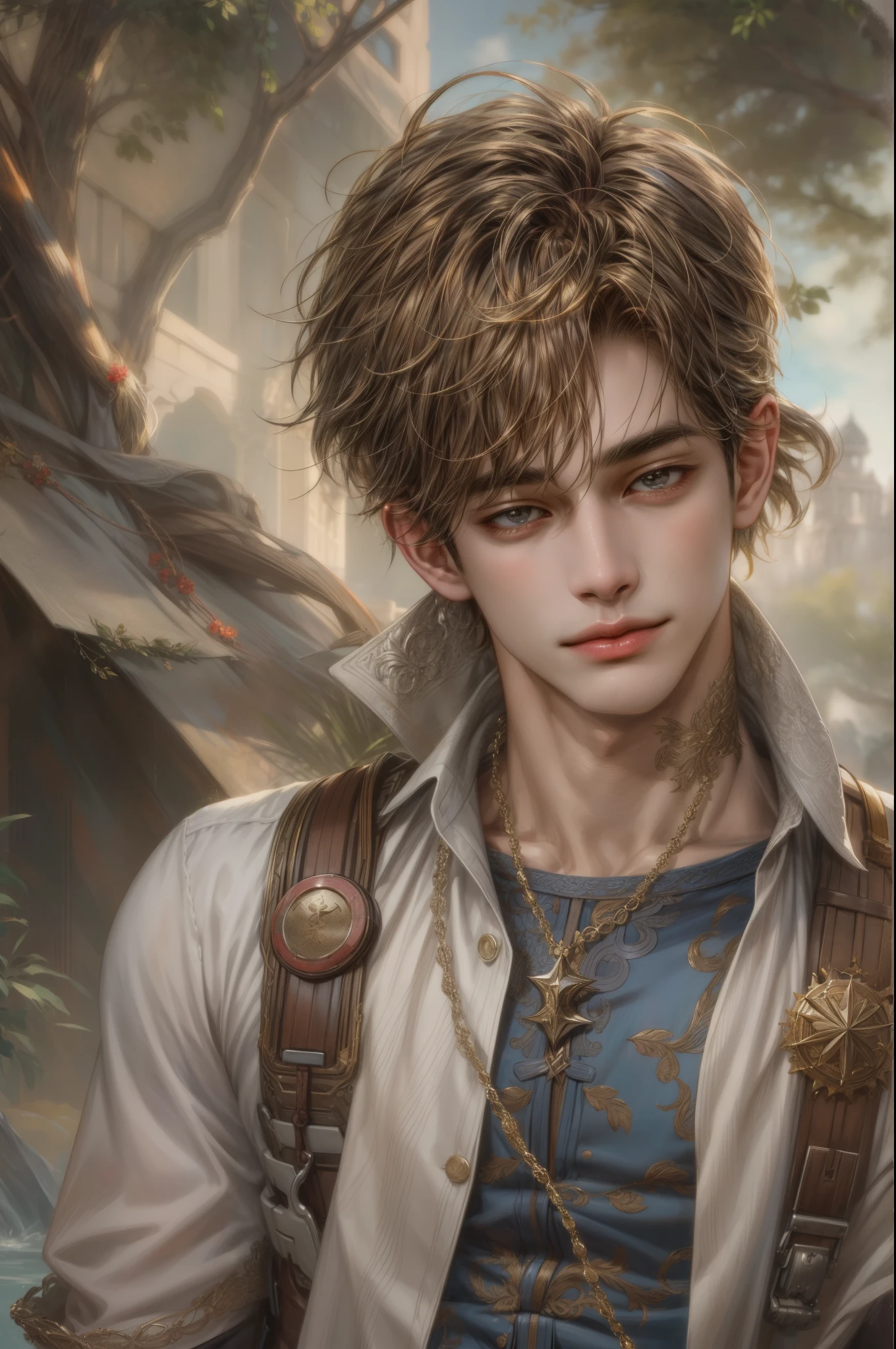 masterpiece, best quality, half body shot of a boy, young handsome boy, character from Marvel, intricate face details, handsome face, detailed scenery bg