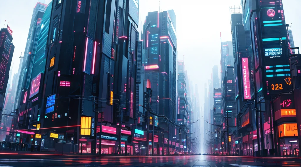 Cyberpunk city landscape pictures, Cyberpunk cityscape environment, anime style, professional art, perfect composition, 8k, beautiful, complex, detail