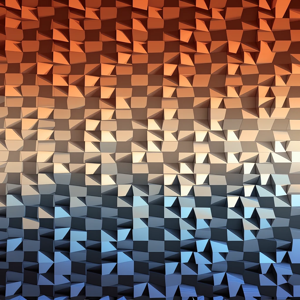 Alafed image on triangular colorful background, Abstract blocks, Made entirely of gradients, Abstract art representing data, colorful mosaic, Detailed summary, synthetic cubism, sharp geometrical square, abstract pattern, abstract geometry, Vibrant 3D textures, square, Detailed color textures, Colorful tiled building, abstract texture, Geometric abstract beauty