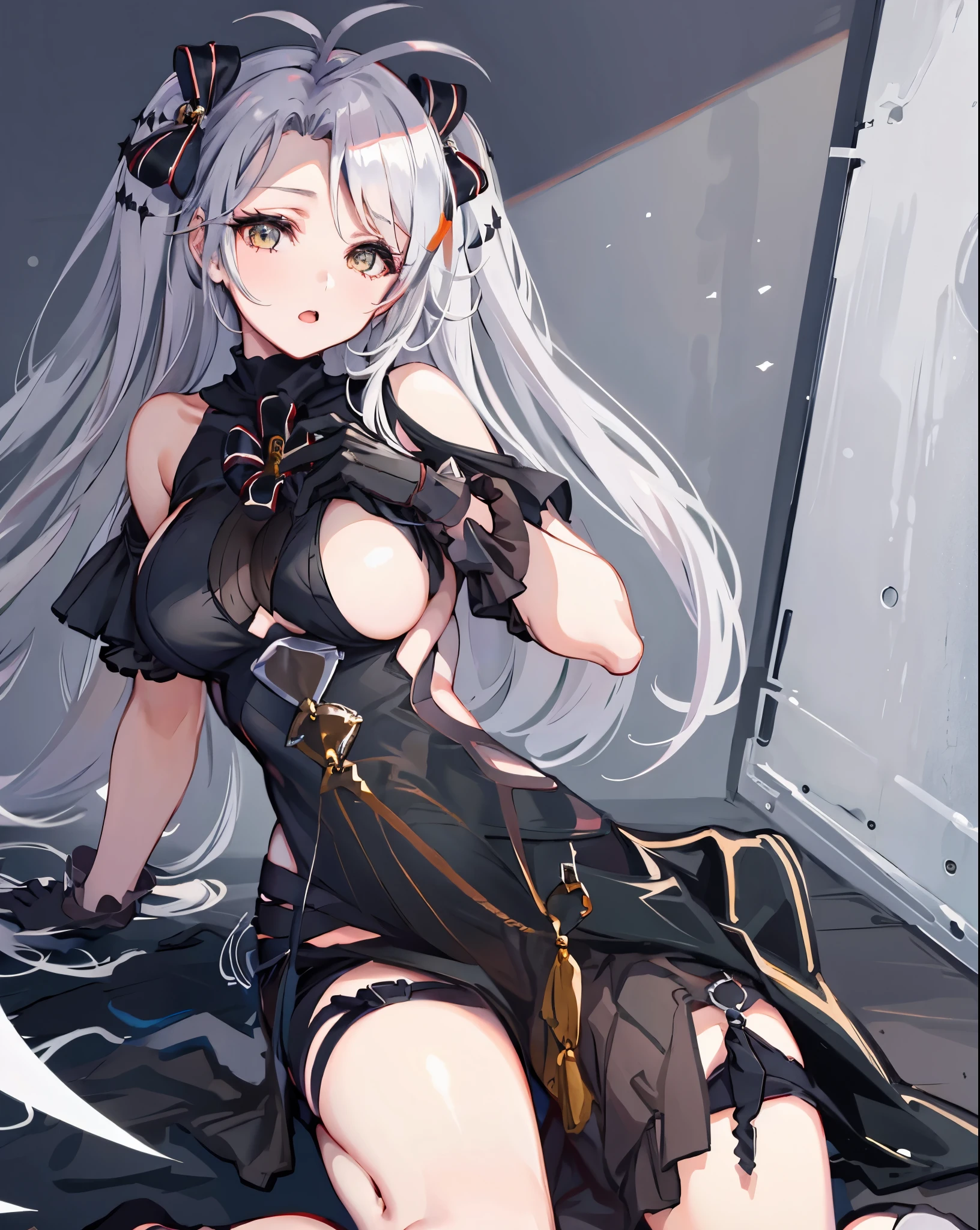 1girl,large breasts,kneeling,black_gloves,
eugendress,