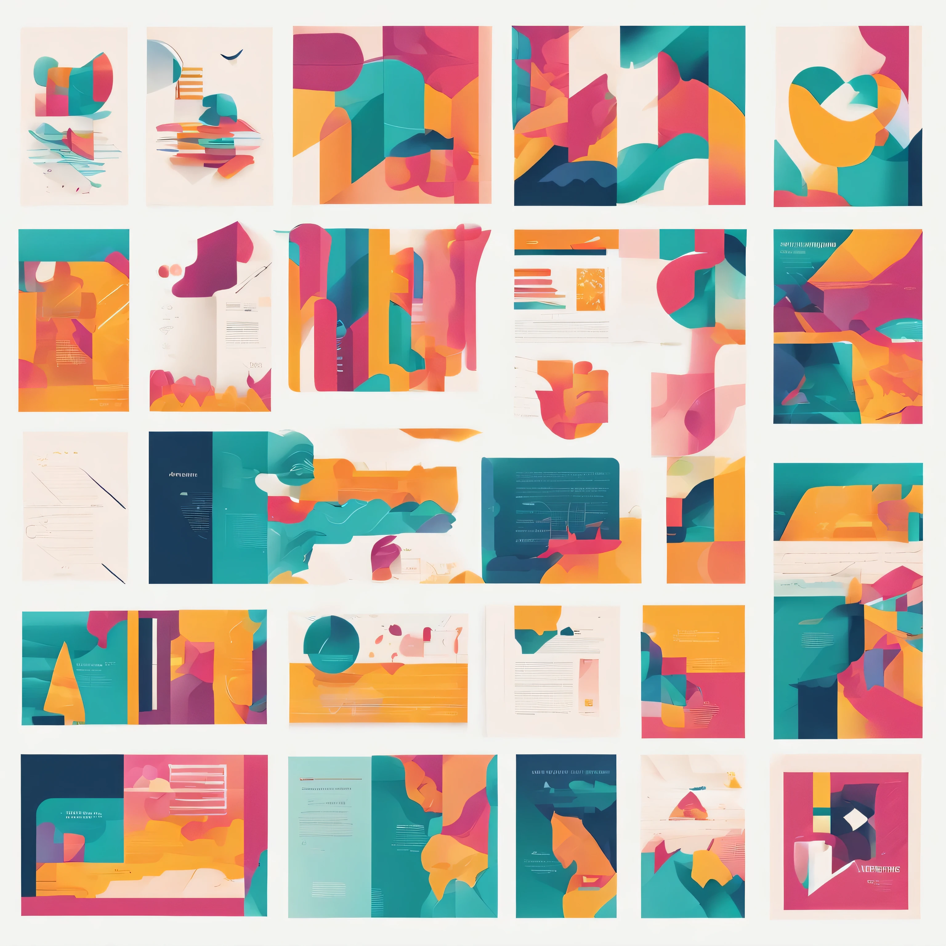 Glitchcore book pages, ilustraciones coloridas