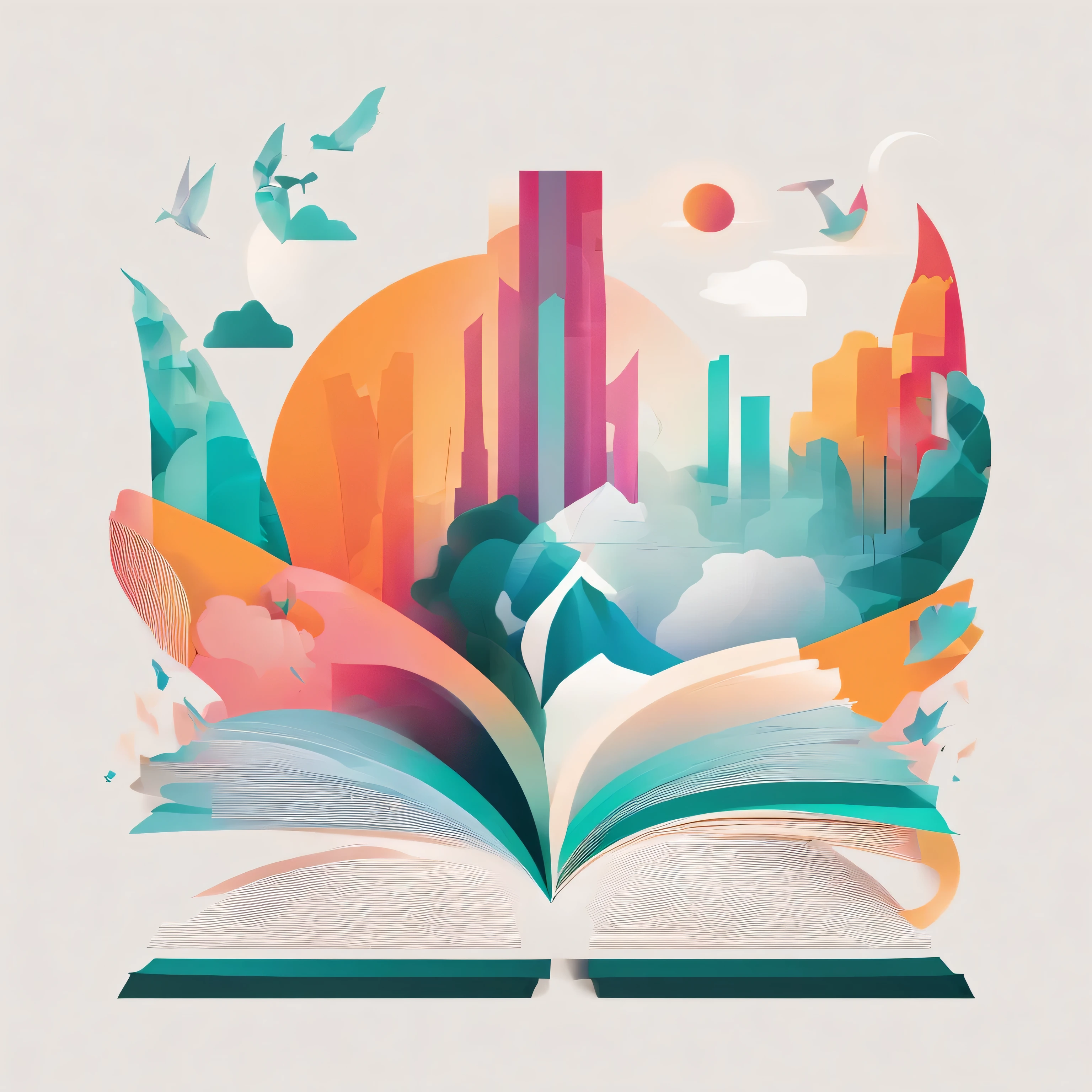 Glitchcore book pages, ilustraciones coloridas