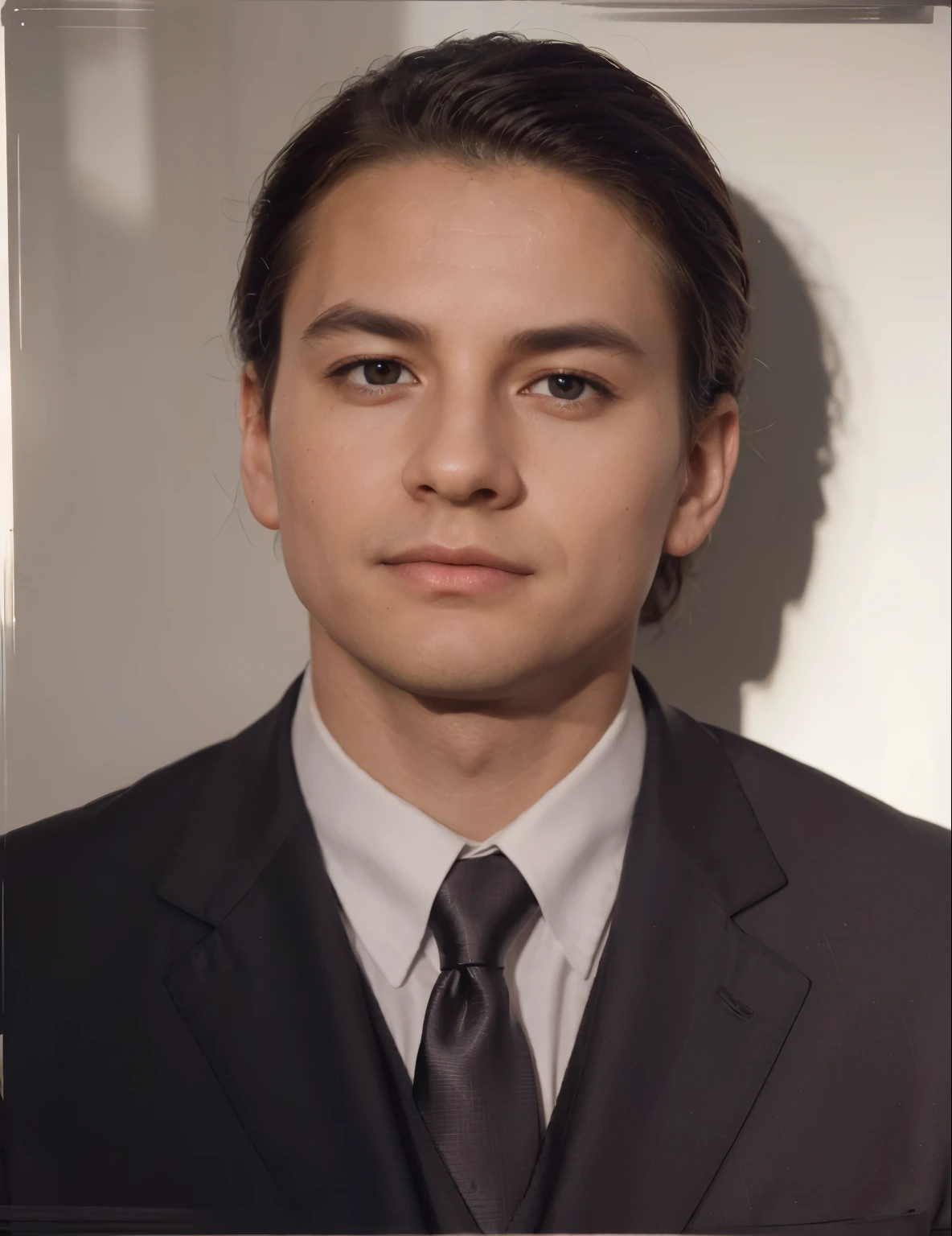 (best quality,4k,8k,highres,masterpiece:1.2),ultra-detailed,(realistic,photorealistic,photo-realistic:1.37),portrait,professional,sharp focus,studiolighting,HDR,physically-based rendering,vividcolors,bokeh,colorful lighting,a man wearing formal clothes,crisp suit,classic black tuxedo,well-groomed appearance,impeccable tie knot,subtle striped shirt,sleek cufflinks,shiny polished dress shoes,confident posture, poised and elegant,friendly facial expression,fine-textured fabric,exquisite button details,finely tailored,subdued lighting,subtle shadows,dramatic contrast,profound depth-of-field,distinguished silhouette,quiet, sophisticated background,subtle hints of warm colors,subdued tones,gentle sepia tone,rich textures,enchanting pose,delicate nuances of light and shadow,meticulous attention to detail