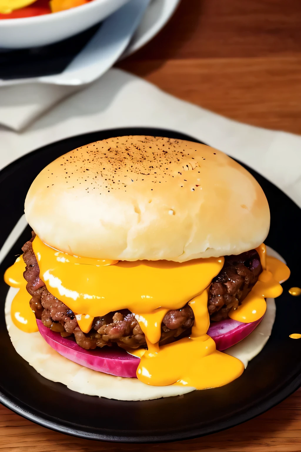 Simmering egg hamburger