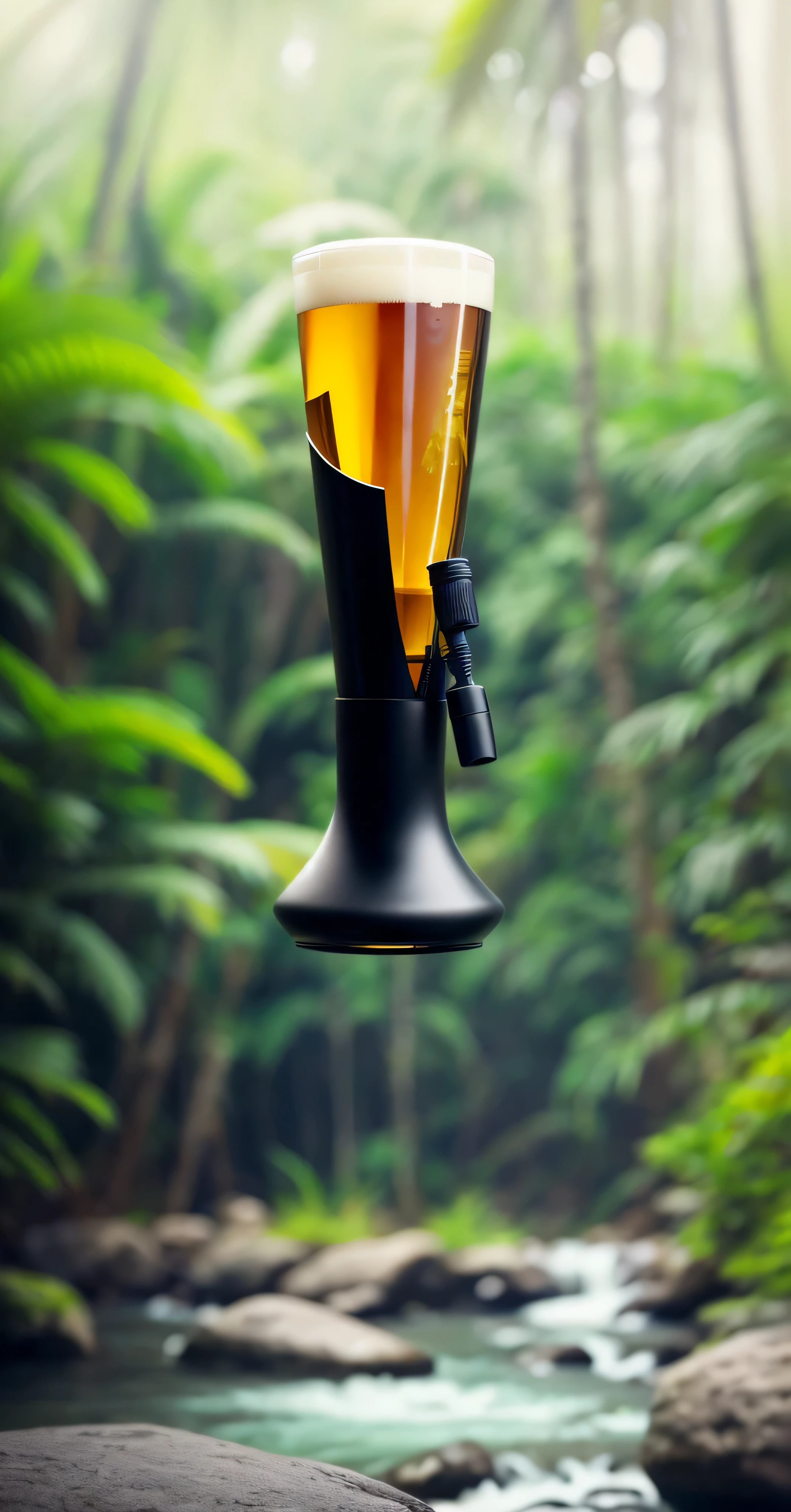 （real photography：1.4），Rich details​，jungle，creek，rainwater，Rocks in the water，masterpiece，Ultra-fine，best quality，16K resolution，有一个beer饮料机，Accurate and detailed, high resolution, accurate details, light on the right, view view, Vibrant shades, beer, feature, wide angle panorama, maximum, imagine, mixed art, medium close-up, kun, very energetic, Deco, product photo