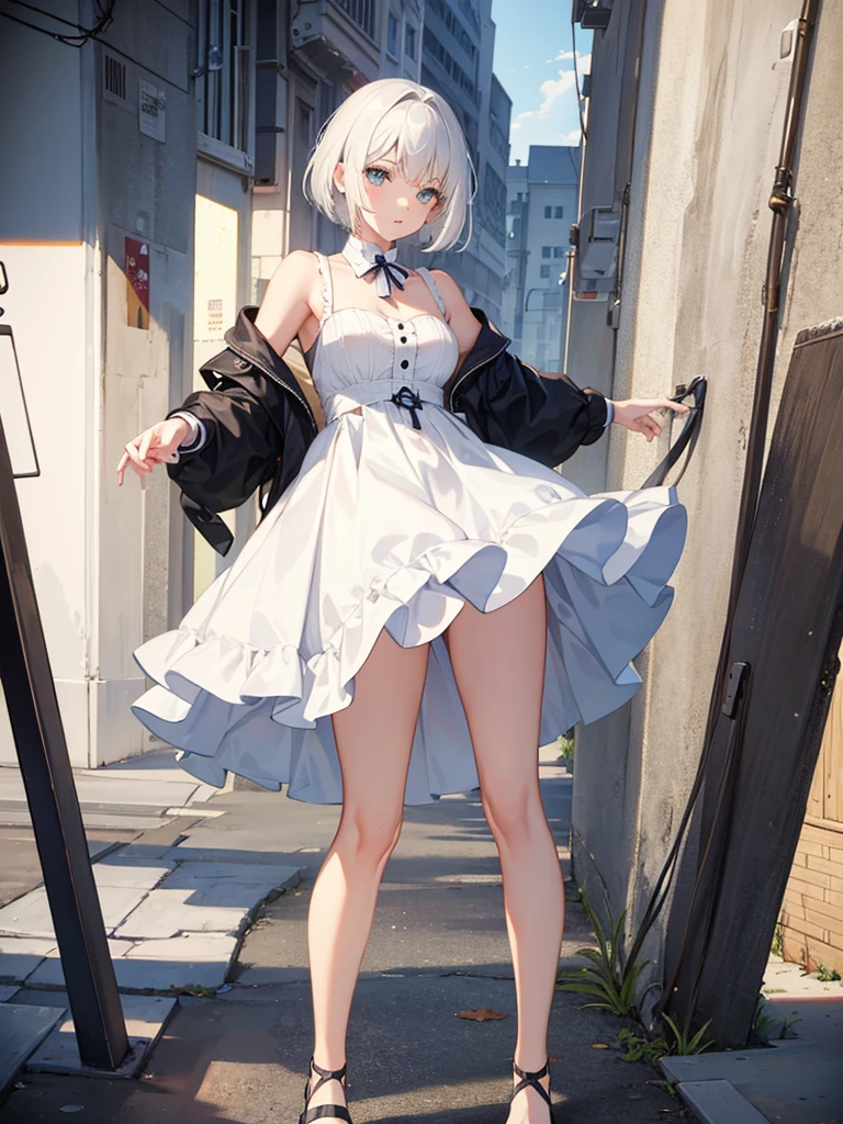 One girl, Rei Ayanami, Neon Genesis EVANGELION,masterpiece,Ultra-high resolution、Big Breasts、Upper Body、(Completely naked、No clothes)、Put your arms straight down、Stand up straight、Thigh Gap、Front view、Angle from below、Open your mouth、Pussy、Vagina、Thick pubic hair、