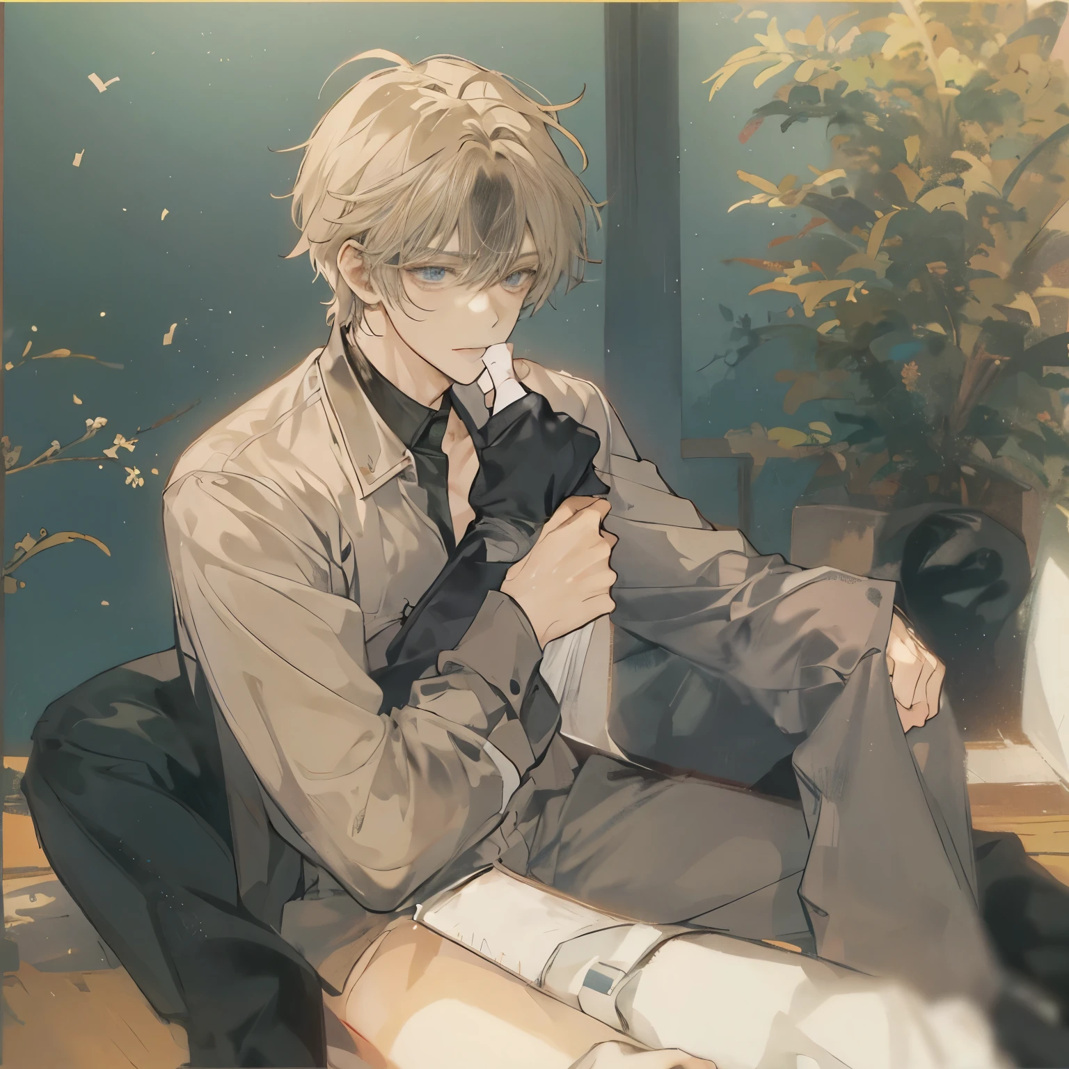 male,mature man,Handsome,Simple picture,anime style