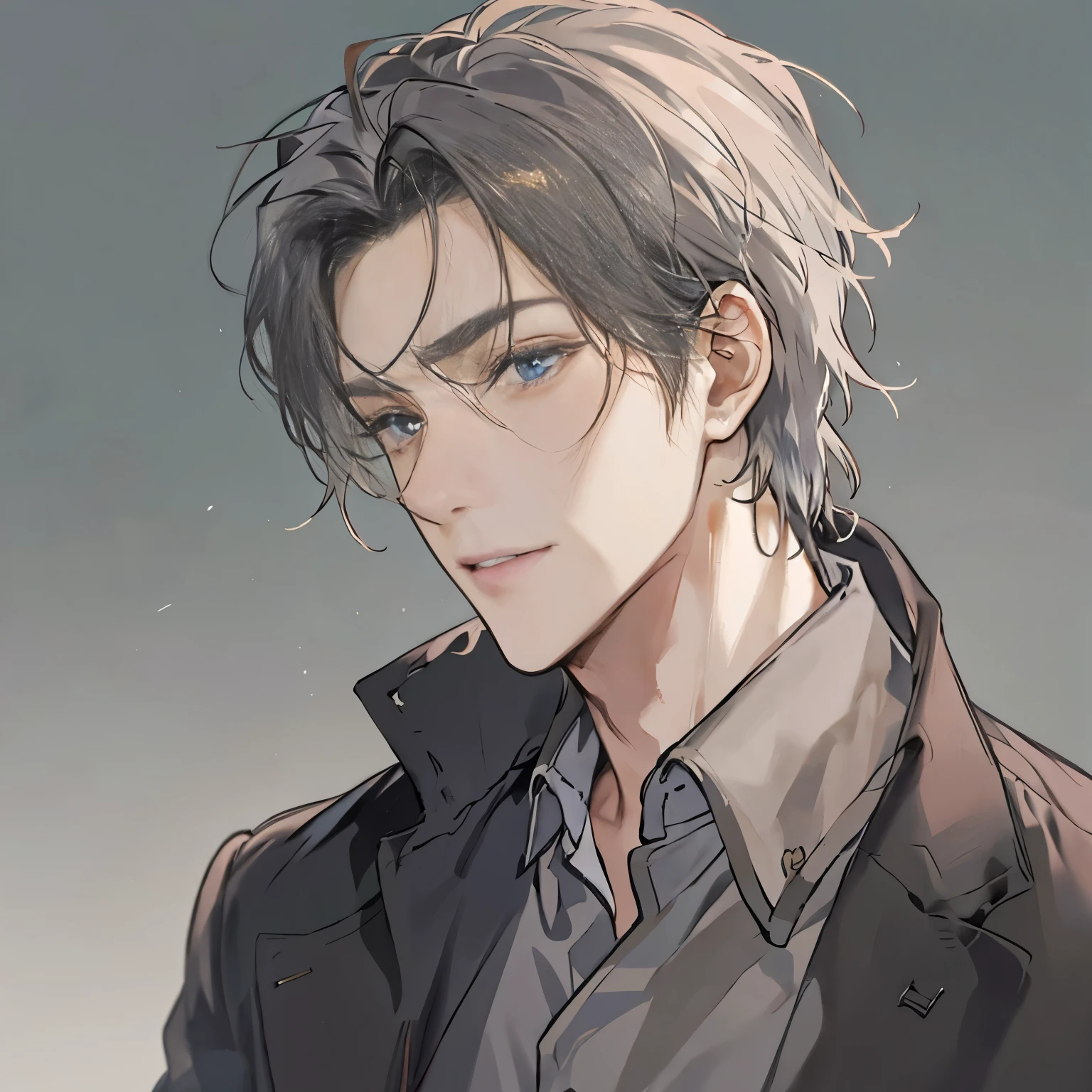 male,mature man,Handsome,Simple picture,Anime style gentle