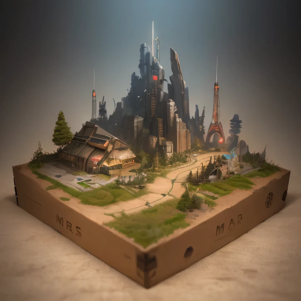 3598年Mars realistic model, (split ends, original photo, best quality, masterpiece:1.4),Steampunk Cyberpunk 6820 City,(CyberpunkMars light:1.3), Mars (related to land),(in a small nature box:1.3),Isometric, small nature, landscape on foundation,landscape,