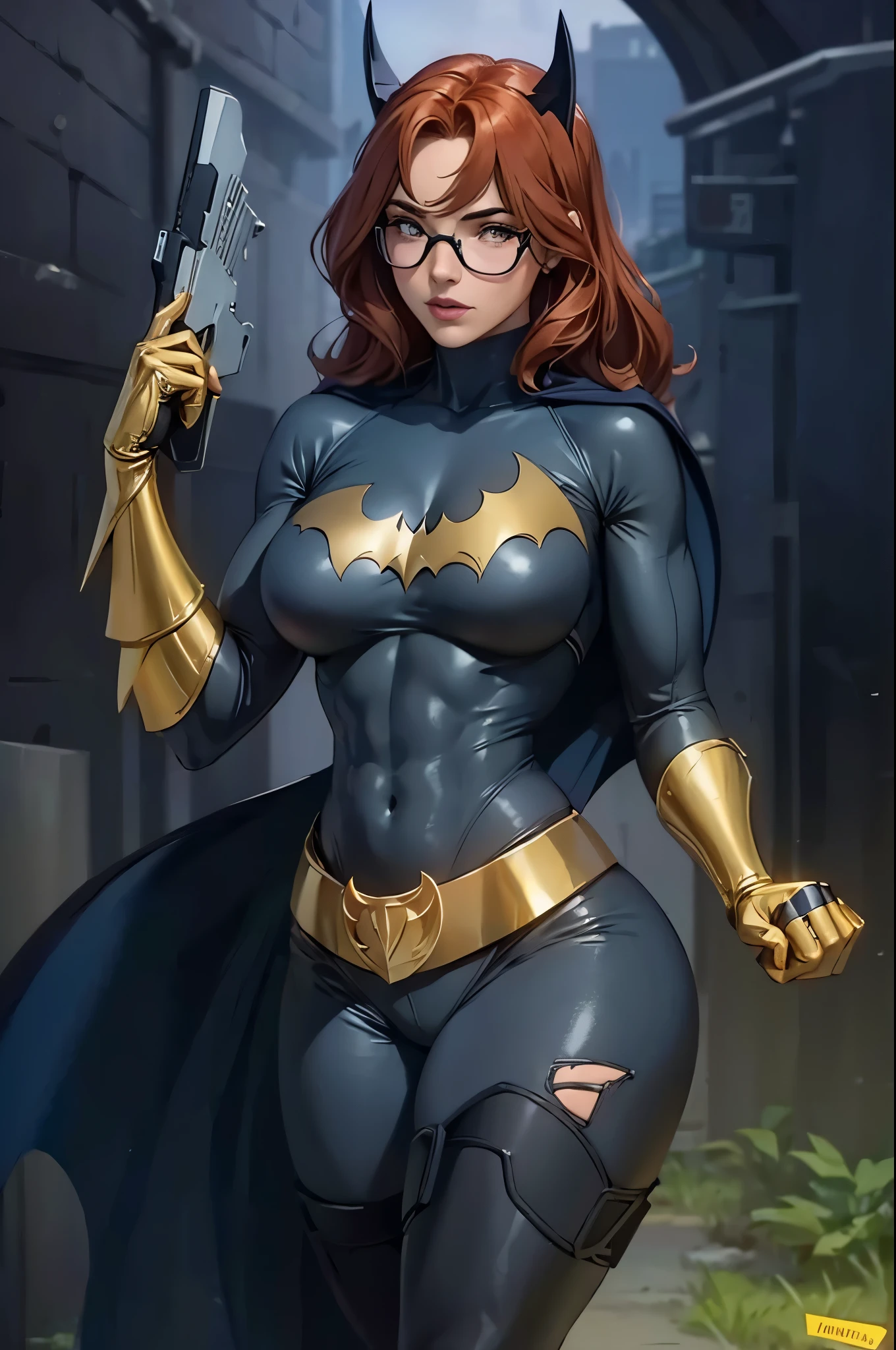 Batgirl, extremamente realista, muito linda, DC comics, bunda grande, pernas grossas, fitness