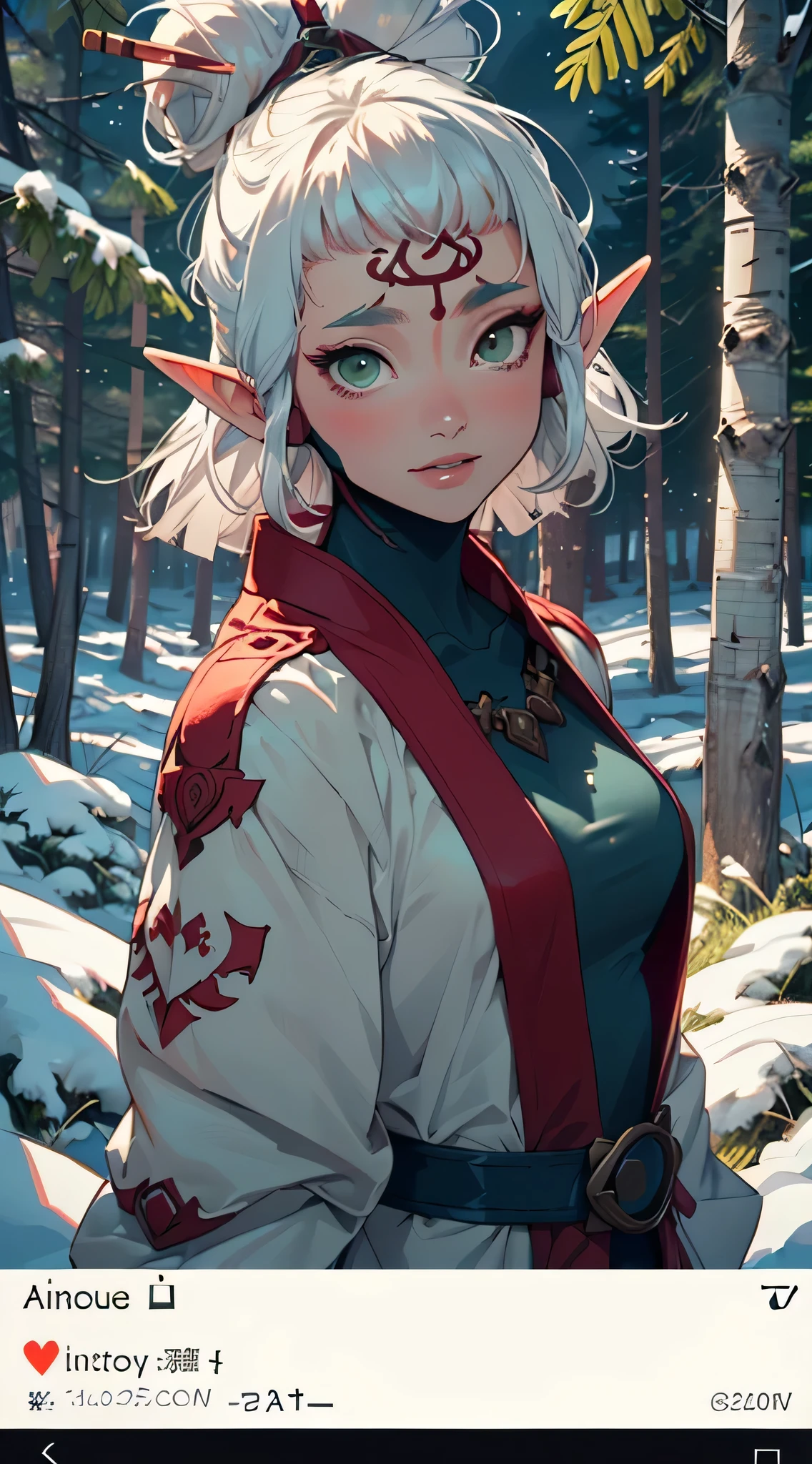 paya, cute elf,((anime elf with extremely cute and beautiful brown hair)), (((elf))), (((elf ears))),((((white hair:1.35,short brown hair,boy haircut,tny short haircut,colored inner hair,ear breathing)))),(((green_eyes:1.3))),intricate eyes,beautiful detailed eyes,symmetrical eyes,big eyes:1.5,(((lustrous skin:1.5,bright skin: 1.5,skin tanned,shiny skin,very shiny skin,shiny body,plastic glitter skin,exaggerated shiny skin,illuminated skin))),(detailed body,(detailed face)), cute,slutty,erotic,daring,((nsfw)), (((medieval man clothes,adventurer man clothing,winter coat,unbuttoned shirt))),(((intricate outfit,intricate clothes,embroidered outfit,ornate outfit,embroidered clothes,ornate clothes))), (dynamic pose:1.0),happy,smile,(centered,scale to fit dimensions,Rule of thirds), ((snowy pine forest at night)), with dark stormy clouds,winter,scenery:1.25,((snow forest background)),Christmas tree, highres,sharp focus,(ultra detailed,extremely detailed),(photorealistic artwork:1.37),(extremely detailed CG unity 8k wallpaper),(((vibrant colors,vibrant theme))),(intricate),(masterpiece),(best quality),
