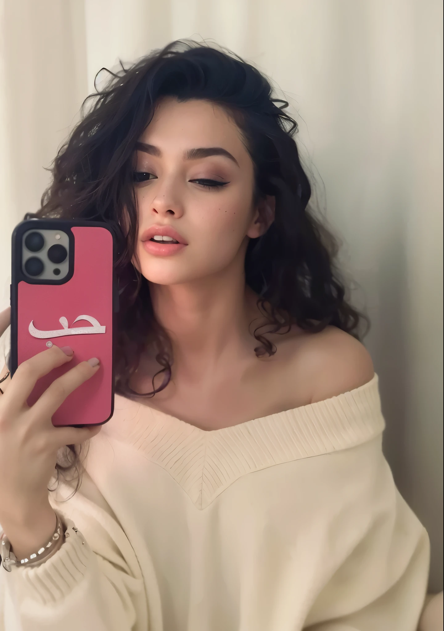 mulher araffe tirando uma selfie com o telefone no banheiro, garota persa de pele clara, modelo do instagram, Retrato de Sophie Mudd, charli xcx, Charli Bowater, selfie, Anna Nikonova aka Newmilky, selfie de uma jovem, amoranto, linda mulher iraniana, 1614572159, ela tem 2 3