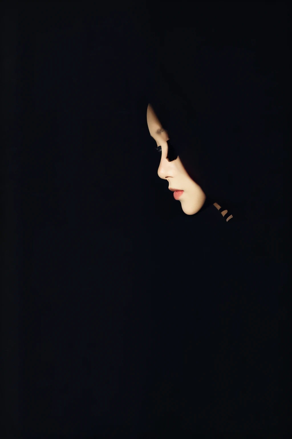 Best Quality,Masterpiece,Ultra High Resolution,(Realisticity:1.4),Original Photo,
1Girl,shadow,black background,