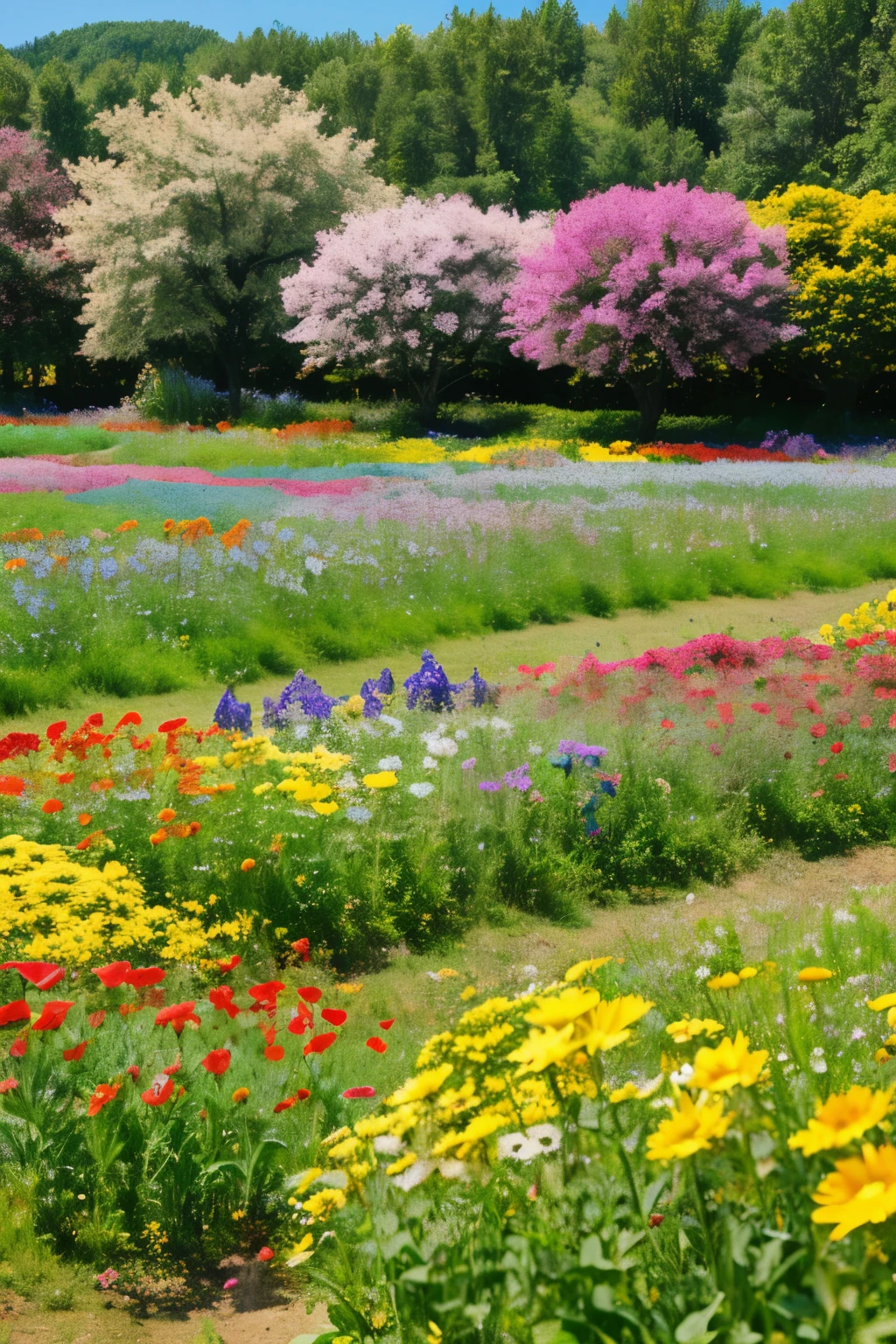 A plateau full of summer flowers